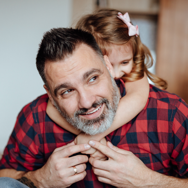 Father and daughter hugging